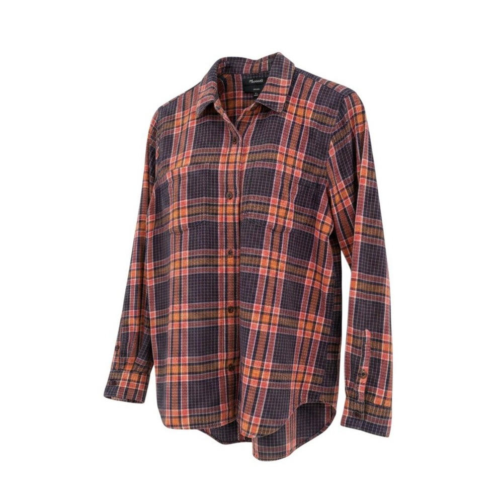 Women's Size M Granola Cabincore Plaid Flannel Shirt Button Down Gorpcore Fall